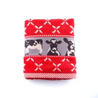 Bunzlau Handdoek Cows Red
